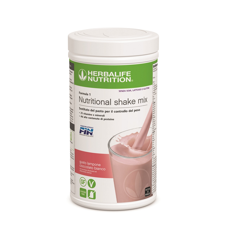 Formula 1 sostituto del pasto Lampone e Cioccolato Bianco Senza Lattosio, Glutine e Soia 500 gr. - Herbalife