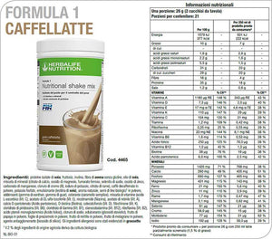 Formula 1 sostituto del pasto Caffellatte 550 gr. - Herbalife